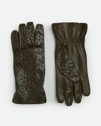 Bottega Veneta Handschuhe Aus Leder In Straußenoptik Seaweed