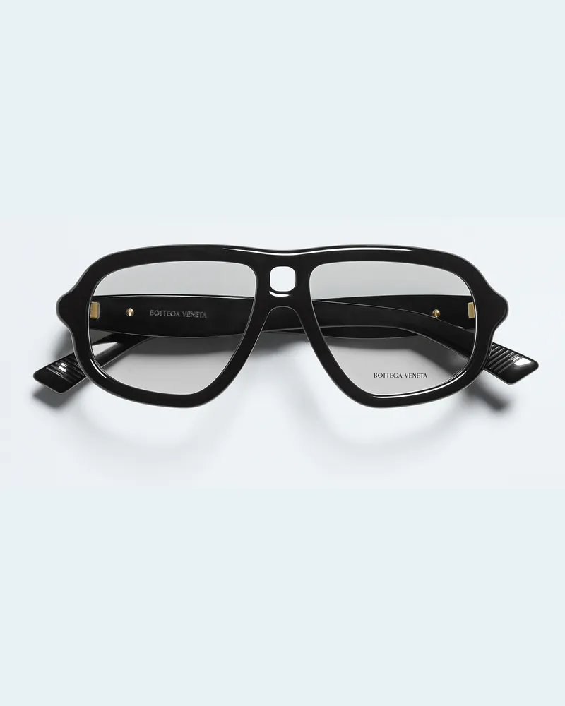 Bottega Veneta Sophia Ribbon Aviator Brille-Schwarz - Unisex Schwarz