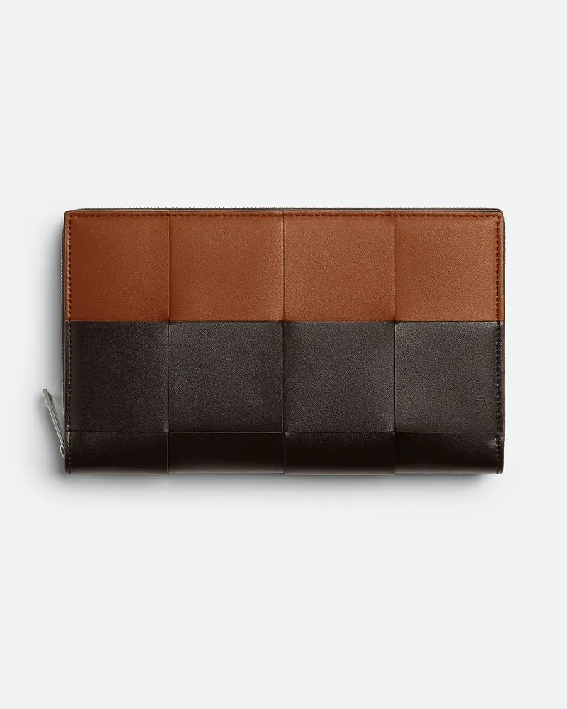 Bottega Veneta Cassette Portemonnaie Mit mlafendem Zip Fondant