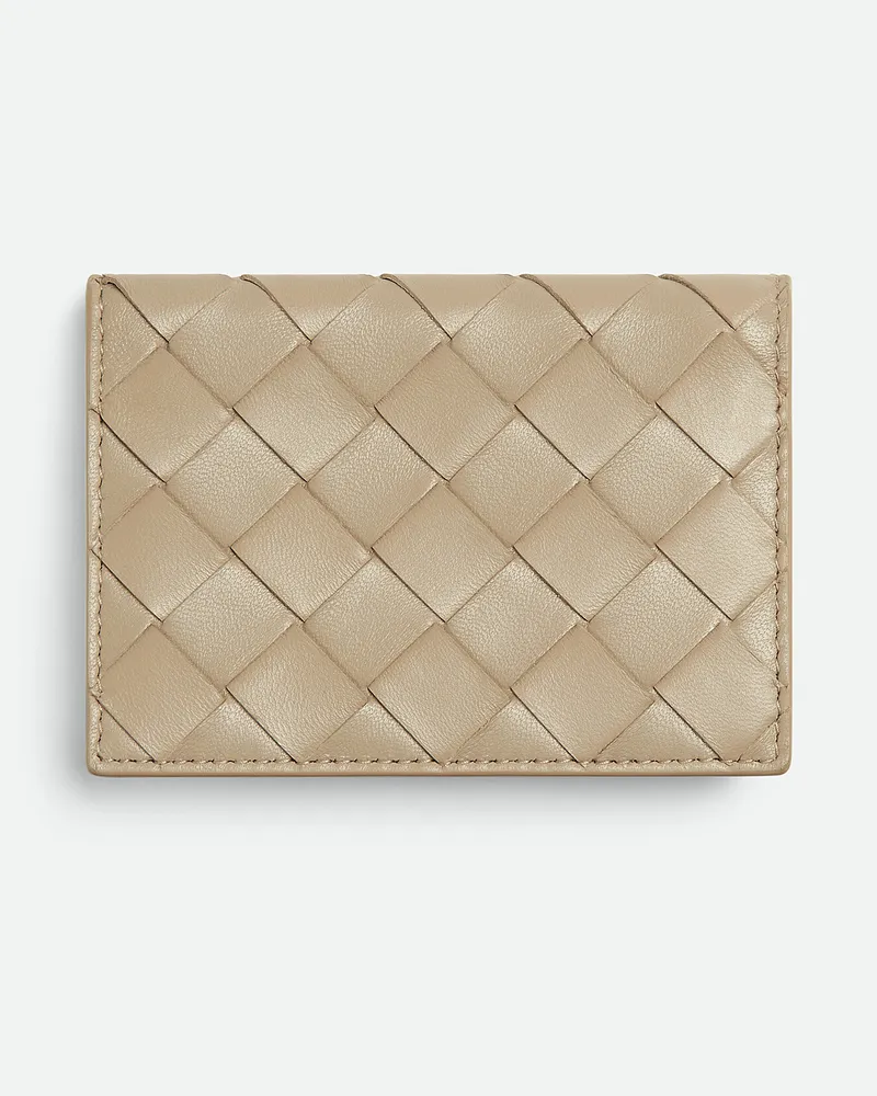 Bottega Veneta Intrecciato Visitenkartenetui Ecru
