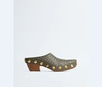 Gondola Clog-Grau & Silberfarben - Damen