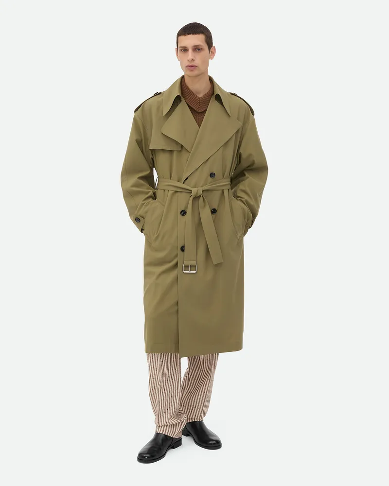 Bottega Veneta Trenchcoat Aus Feiner Wolle Algae