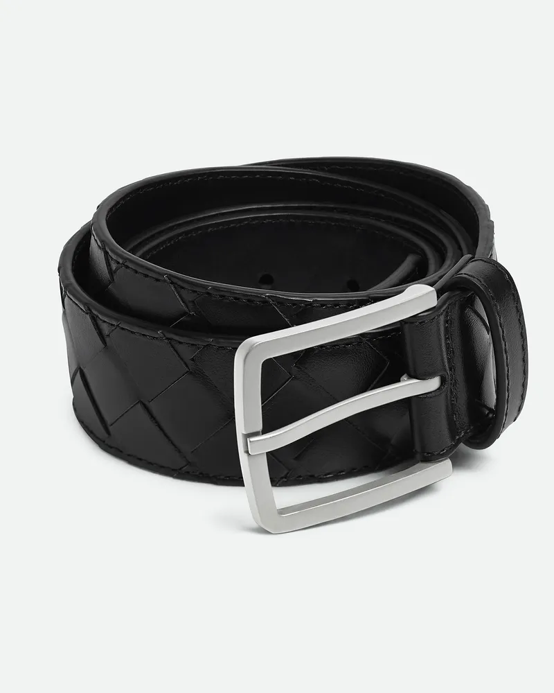 Bottega Veneta Intrecciato Gürtel Black