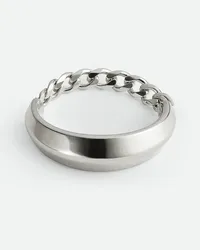 Bottega Veneta Detail Chain Ring Silver