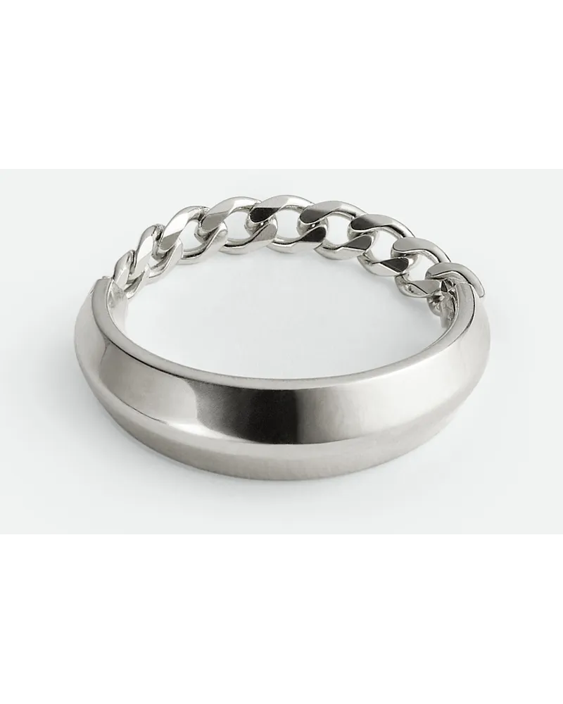Bottega Veneta Detail Chain Ring Silver