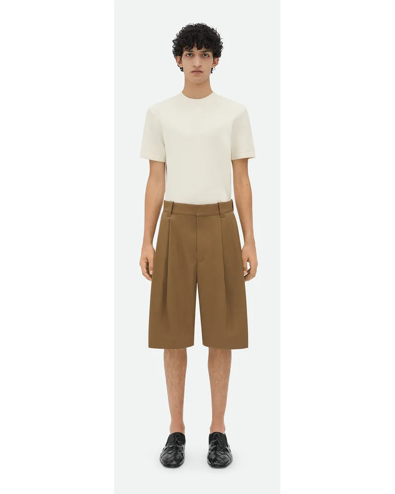 Bottega Veneta Shorts Aus Baumwollgabardine Dark