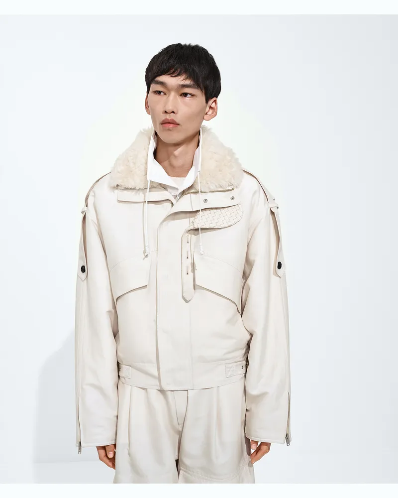 Bottega Veneta Wattierter Blouson aus Baumwolle und Seide -Weiss - Herren Weiss