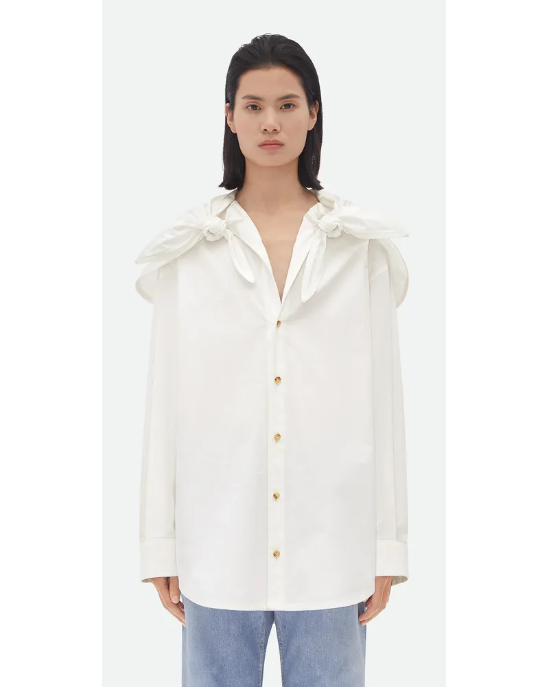 Bottega Veneta Hemd Aus Kompakter Baumwolle Mit Knoten White