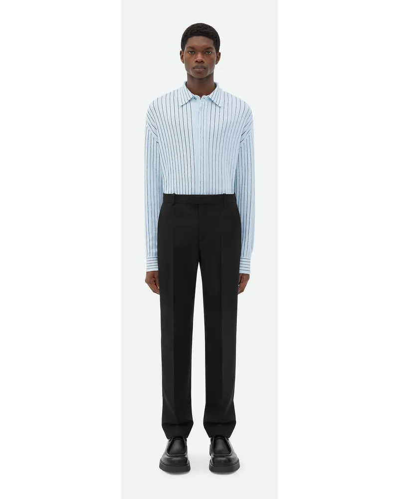 Bottega Veneta Maßgeschneiderte Hose Aus Grain De Poudre Black