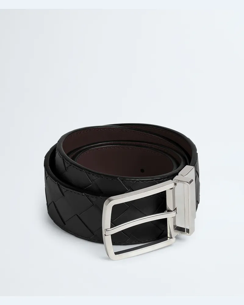 Bottega Veneta Intrecciato Wendegürtel - Schwarz - Herren 100 % Kalbsleder Schwarz