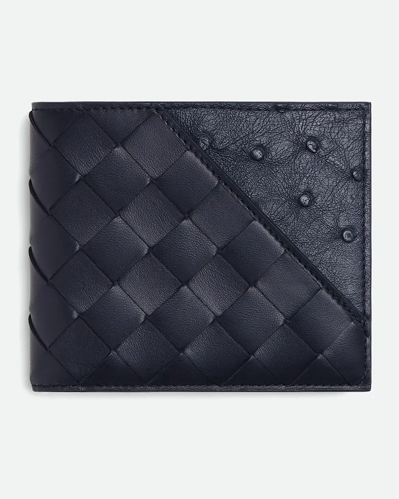 Bottega Veneta Intrecciato Diagonal Bi-fold Portemonnaie Nocturnal