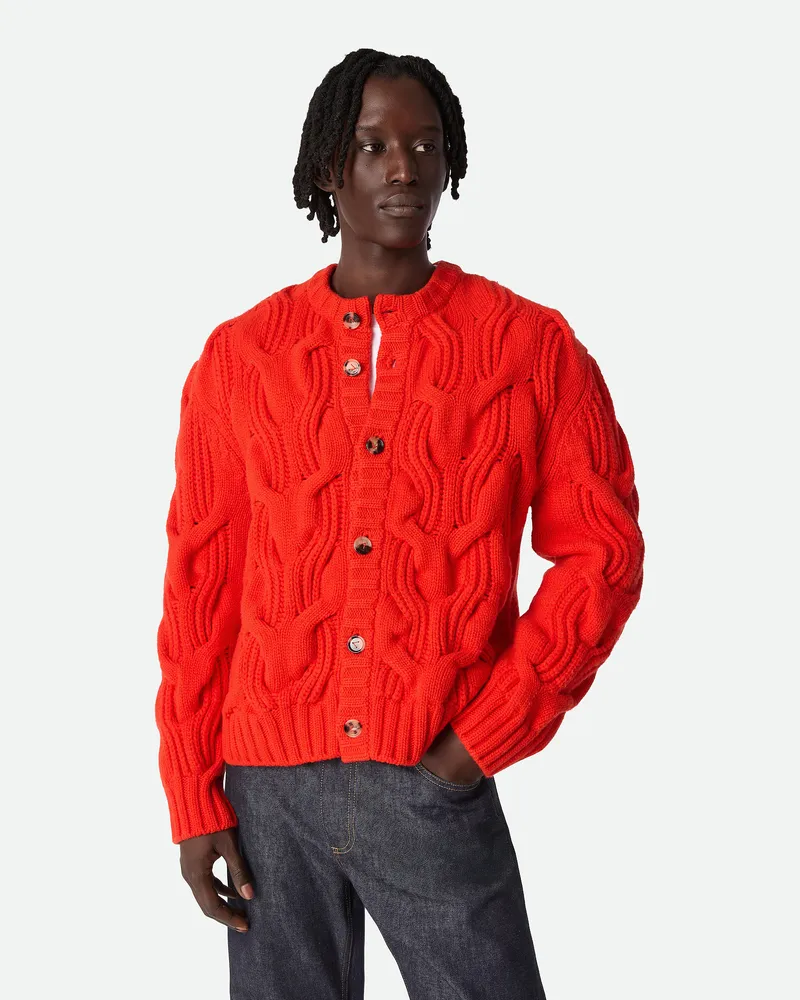 Bottega Veneta Cardigan Aus Wolle Cherry