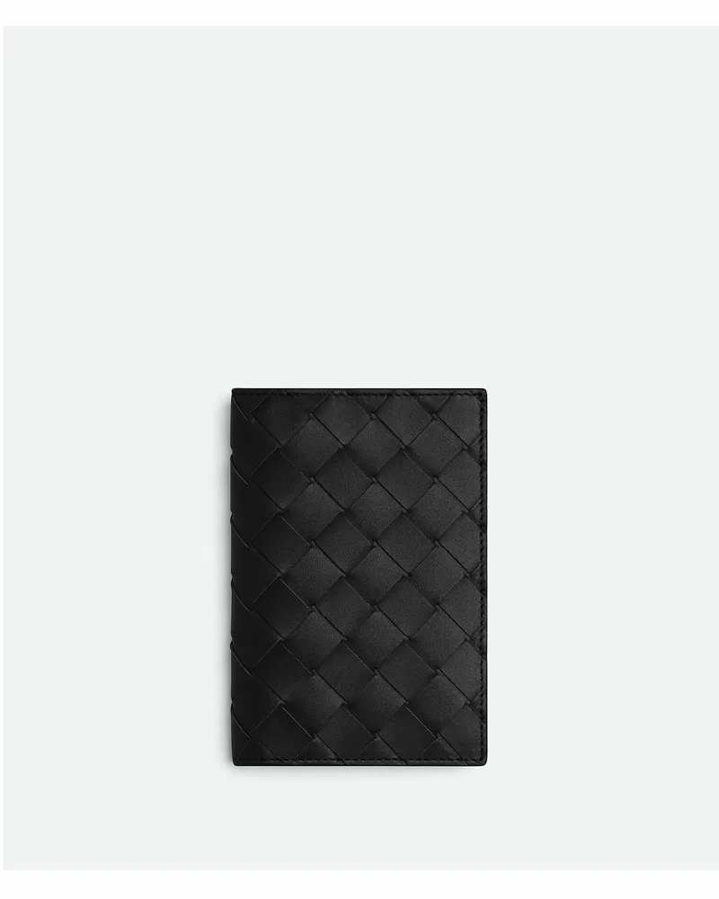 Bottega Veneta Intrecciato Reisepassetui Black