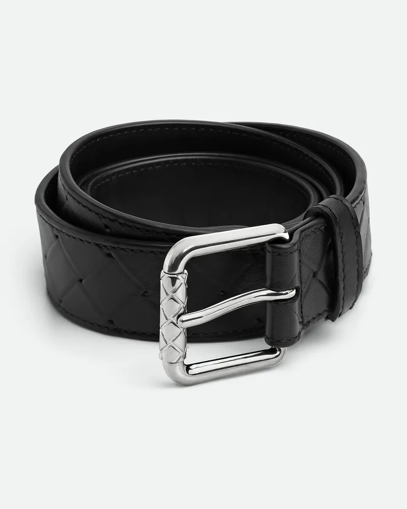 Bottega Veneta Intrecciato Gürtel Black