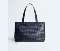 Kleine Intrecciato Tote mit Zip-Blau - Herren