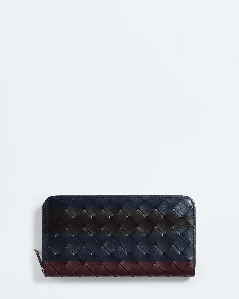 Bottega Veneta Intrecciato Portemonnaie mit umlaufenden Reißverschluss-Blau - Herren Blau