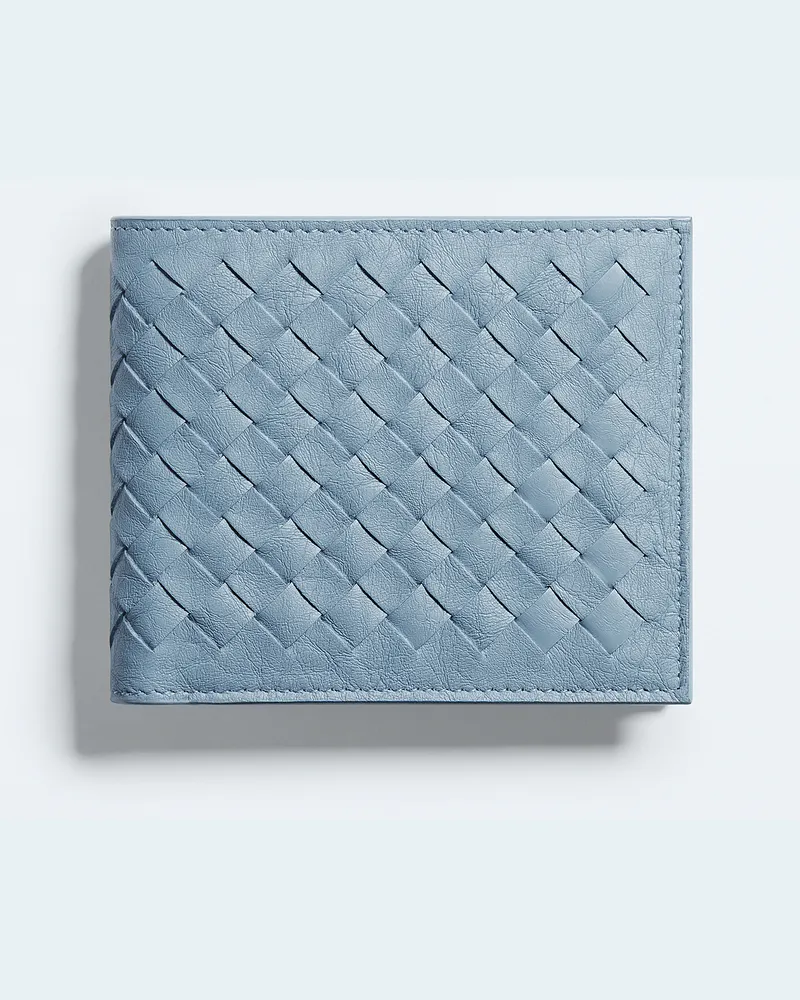 Bottega Veneta Bi-Fold Portemonnaie aus gewebtem Myzel-Blau - Herren Blau