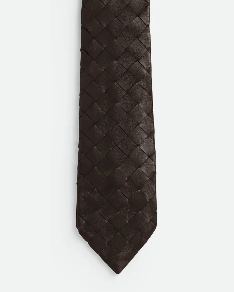 Bottega Veneta Krawatte Aus Intrecciato Leder Fondant