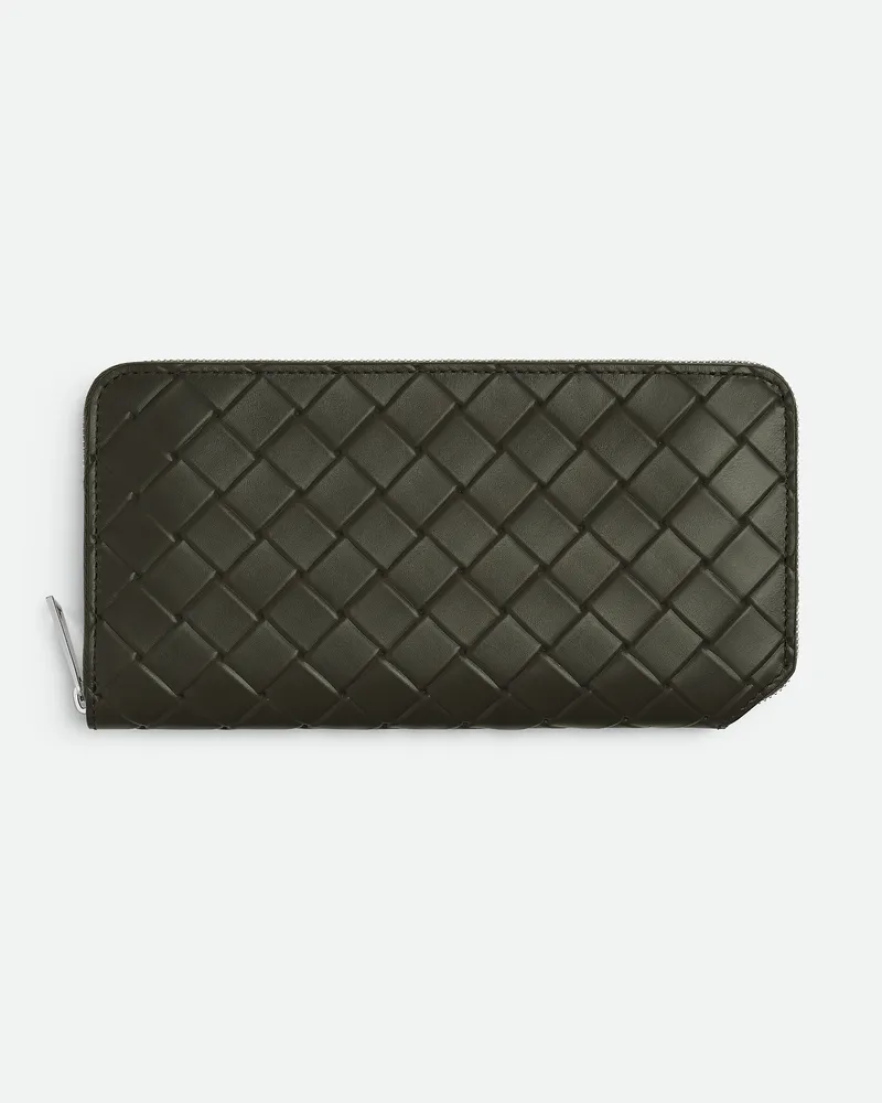 Bottega Veneta Intrecciato Stamp Portemonnaie Mit Umlaufendem Reißverschluss - Grün - Herren Grün