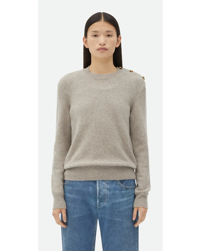 Bottega Veneta Puover Aus Kaschmir Mit Knotenknöpfen Desert