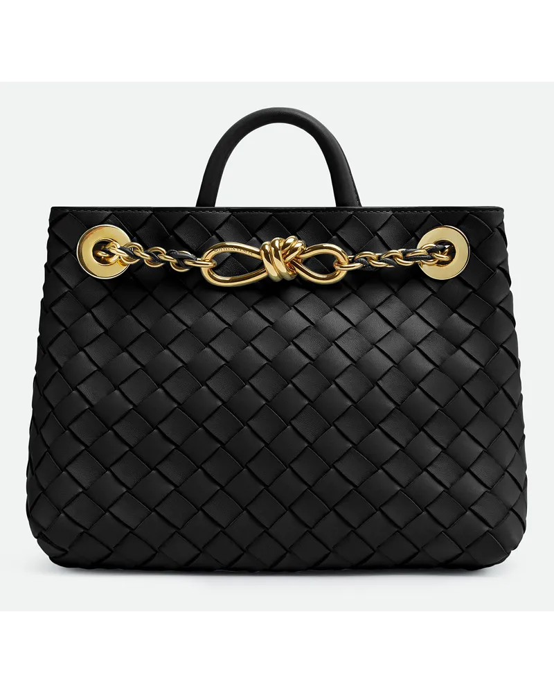 Bottega Veneta Kleine Andiamo Mit Kette Black