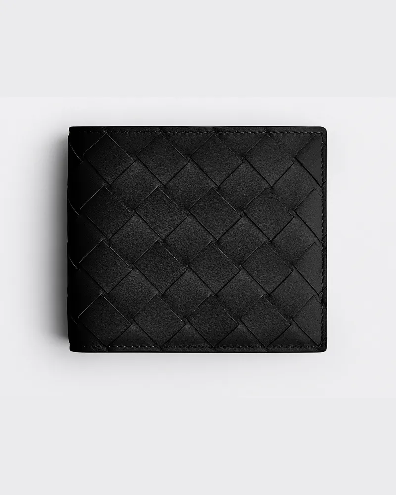 Bottega Veneta Intrecciato Bi-fold Portemonnaie Mit Münzfach - Schwarz - Herren - Kalbsleder Schwarz