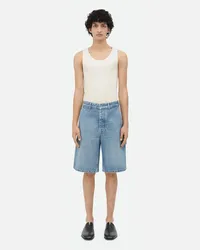 Bottega Veneta Cargoshorts Aus Denim In Vintage Indigo Mid