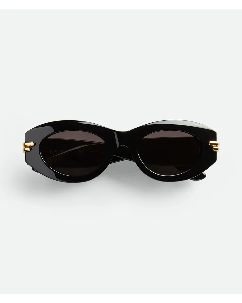 Bottega Veneta Ovale Mitre Sonnenbrille - Schwarz - Unisex - 100% Eastman Acetate Renew & Davon 27% Aus Recyceltem Material Schwarz