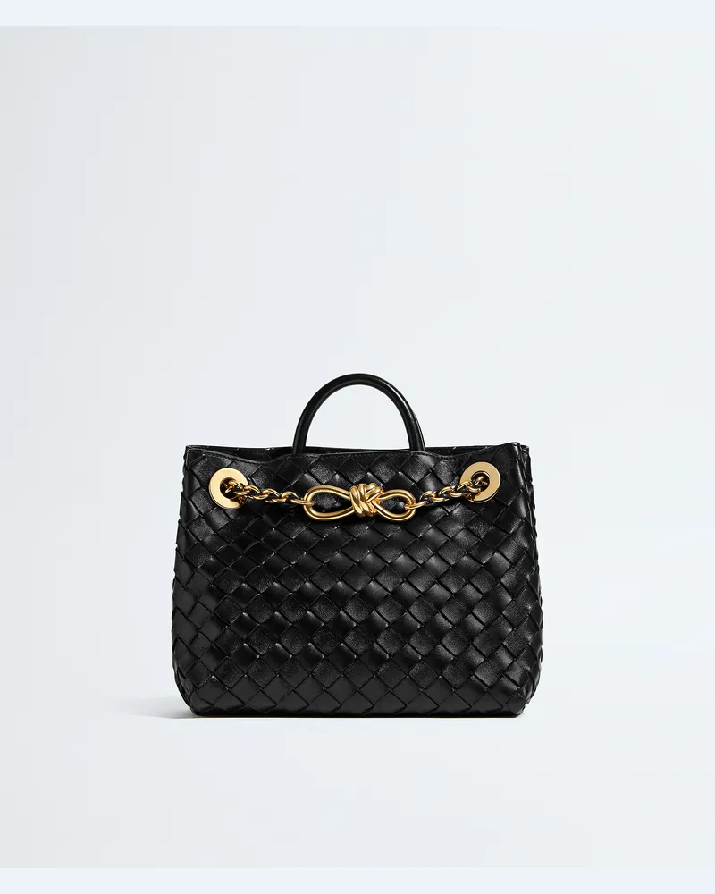 Bottega Veneta Kleine Andiamo Mit Kette - Schwarz - Damen - 100 % Lammleder Schwarz