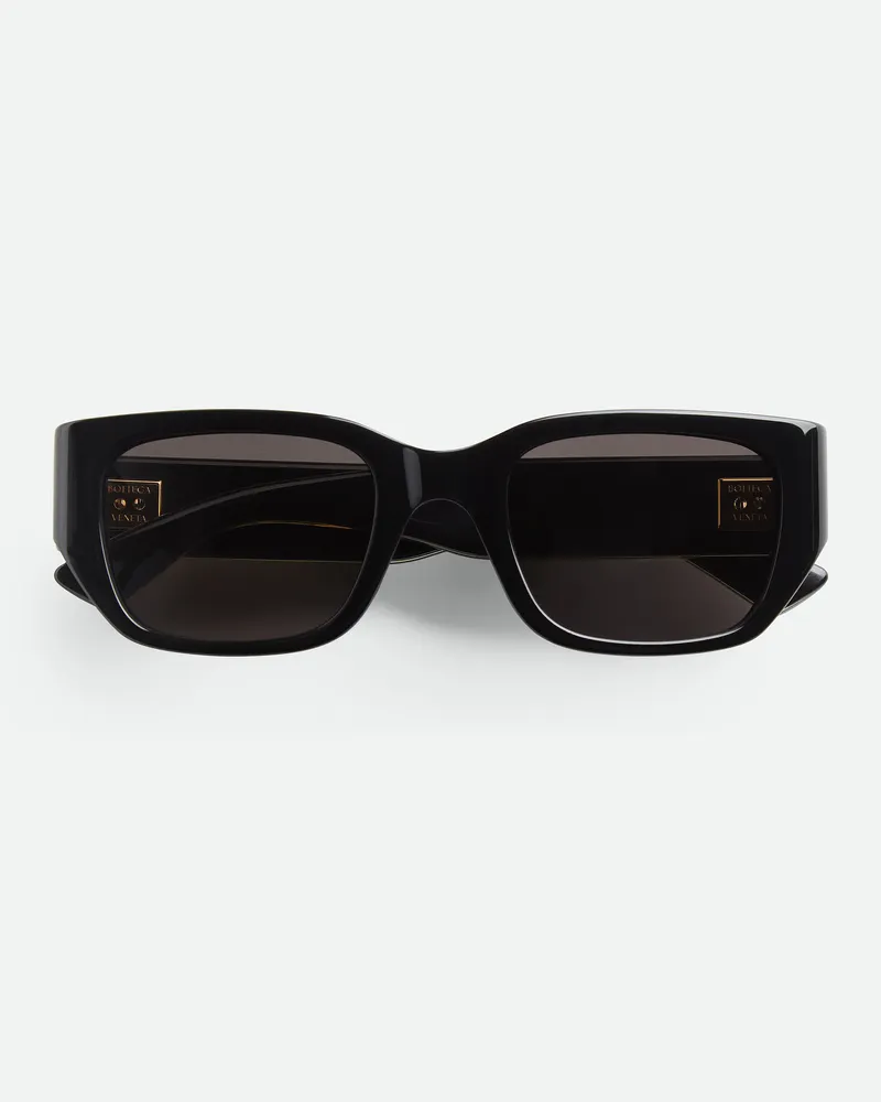 Bottega Veneta Quadratische Intrecciato Sonnenbrille - Schwarz - Unisex - 100 % Recyceltes Azetat Schwarz