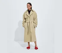 Trenchcoat aus Mini Intrecciato Wildleder-Beige - Damen