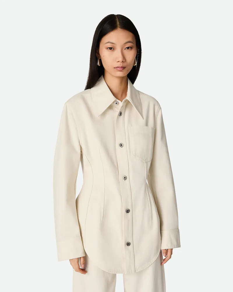 Bottega Veneta Buntes Jeanshemd - Weiss - Damen 100 % Baumwolle Weiss
