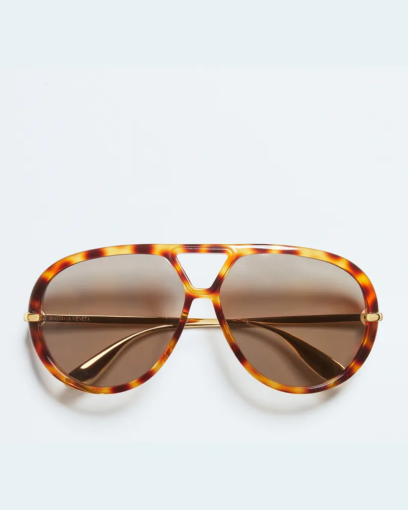 Bottega Veneta Classic Sonnenbrille In Pilotenform - Braun - Unisex - 100 % Recyceltes Azetat Braun