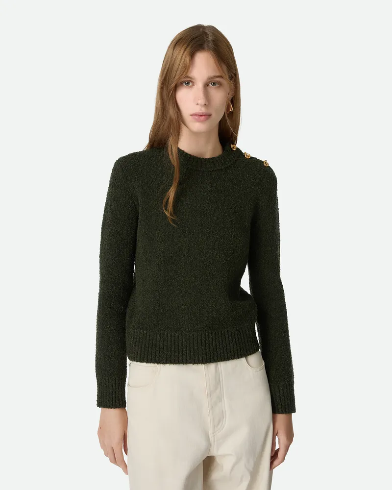 Bottega Veneta Pullover Aus Bouclé-wolle - Grün - Damen Wolle Grün