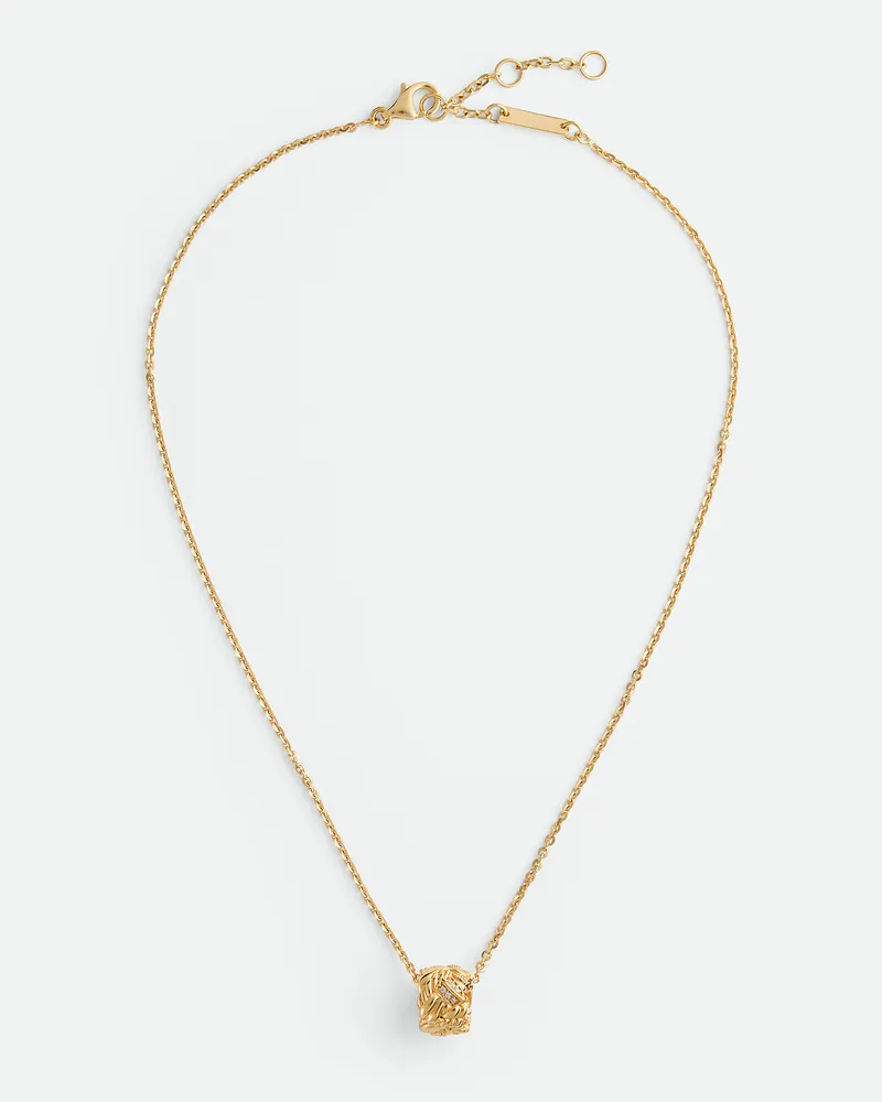 Bottega Veneta Intreccio Halskette Mit Anhänger White