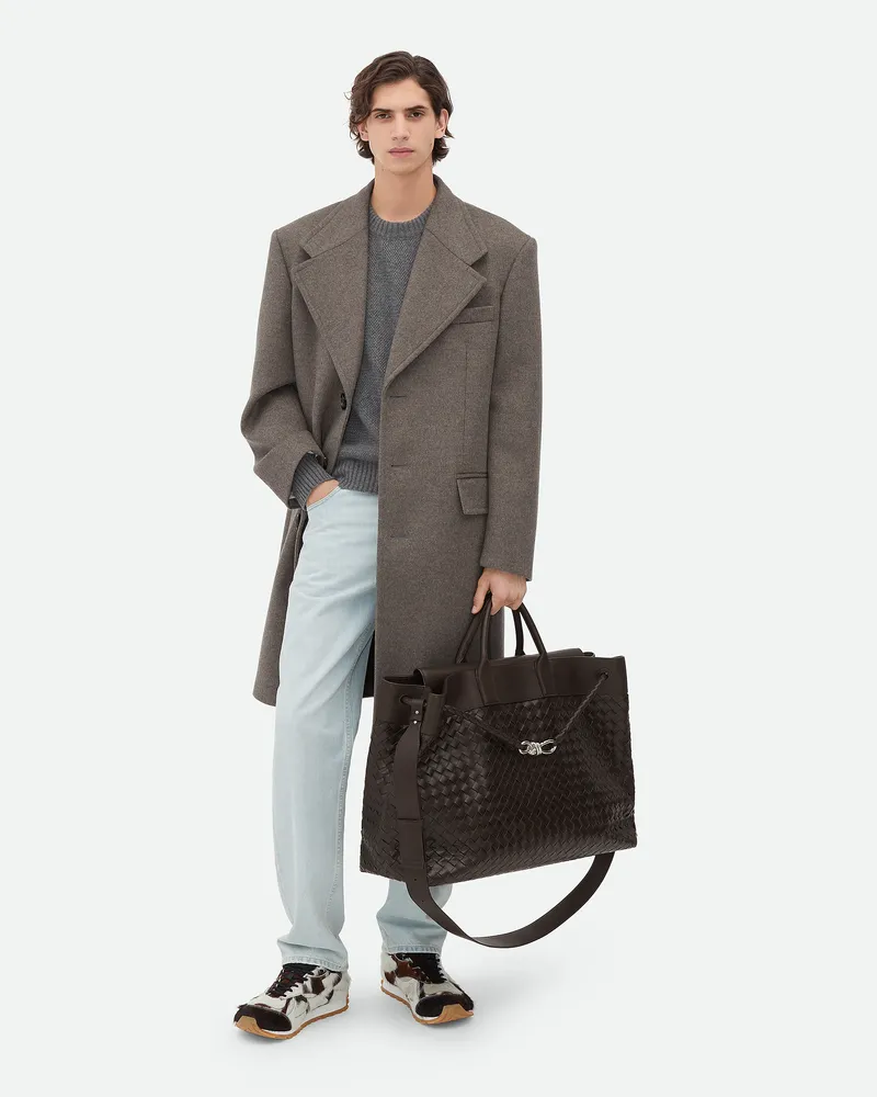 Bottega Veneta Doppelter Mantel Aus Wolle Und Kaschmir Peppercorn