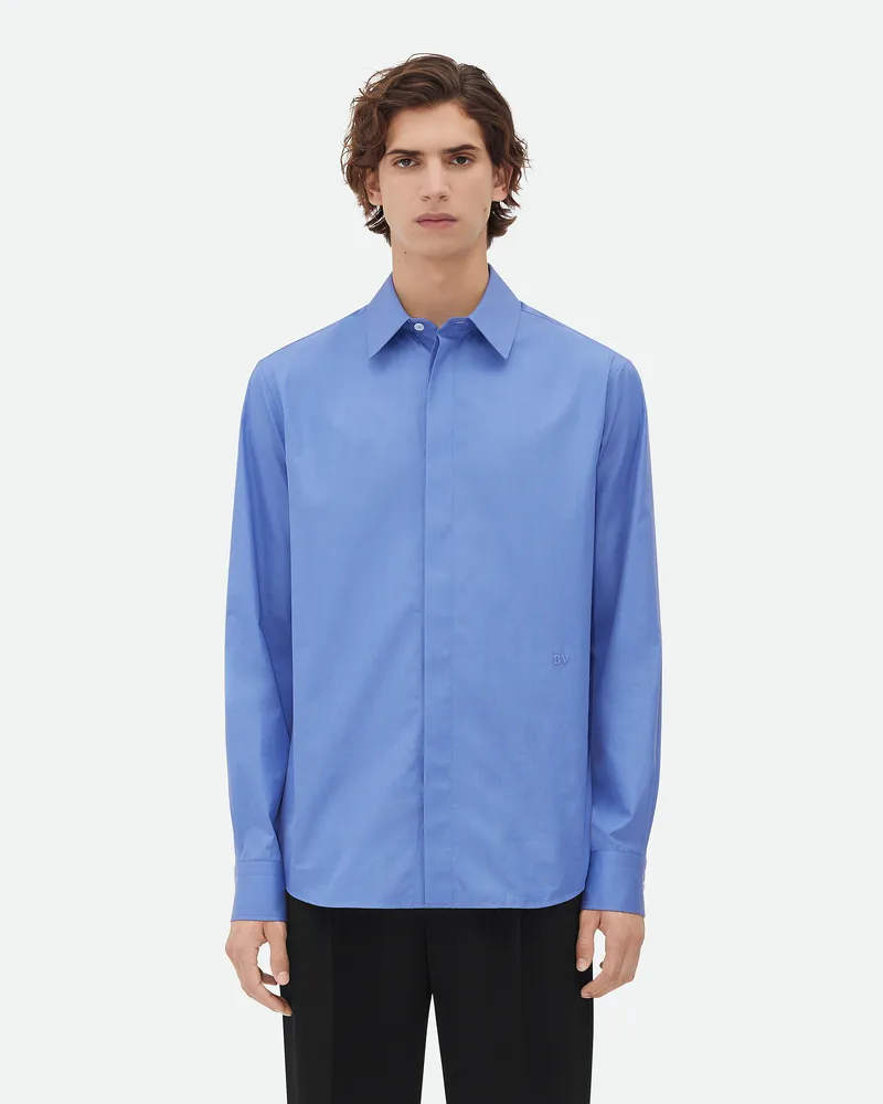 Bottega Veneta Hemd Aus Kompaktem Chambray - Blau - Herren Baumwolle Blau