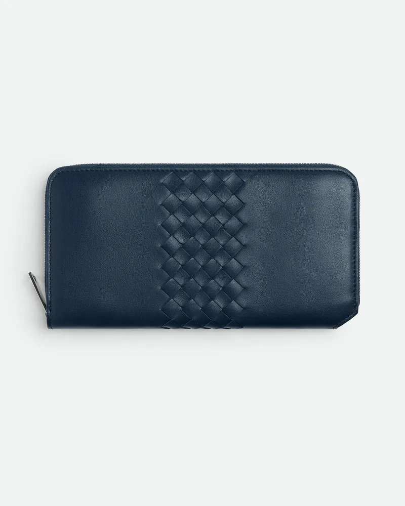 Bottega Veneta Intrecciato Piccolo Portemonnaie Mit Umlaufendem Reißverschluss Neptune
