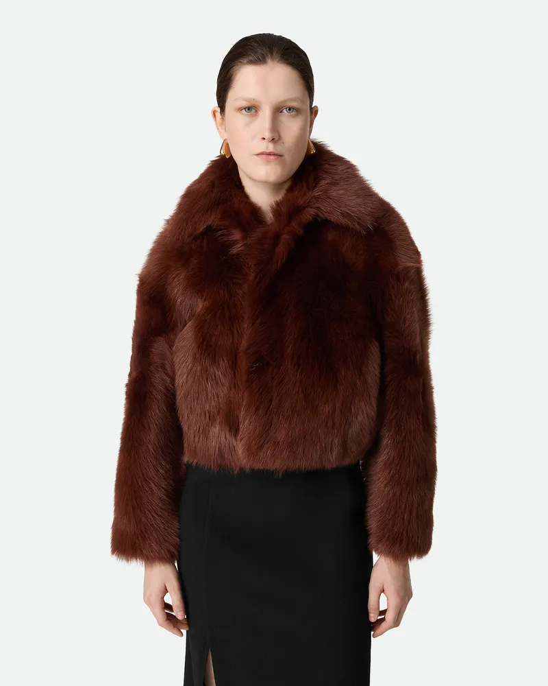 Bottega Veneta Cropped-blouson Aus Toscana-shearling - Braun - Damen Lammleder Braun