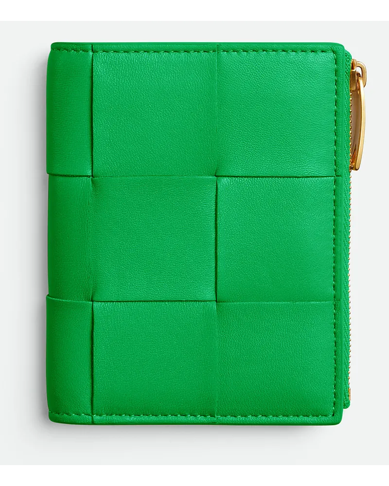 Bottega Veneta Kleines Cassette Bifold Portemonnaie Parakeet