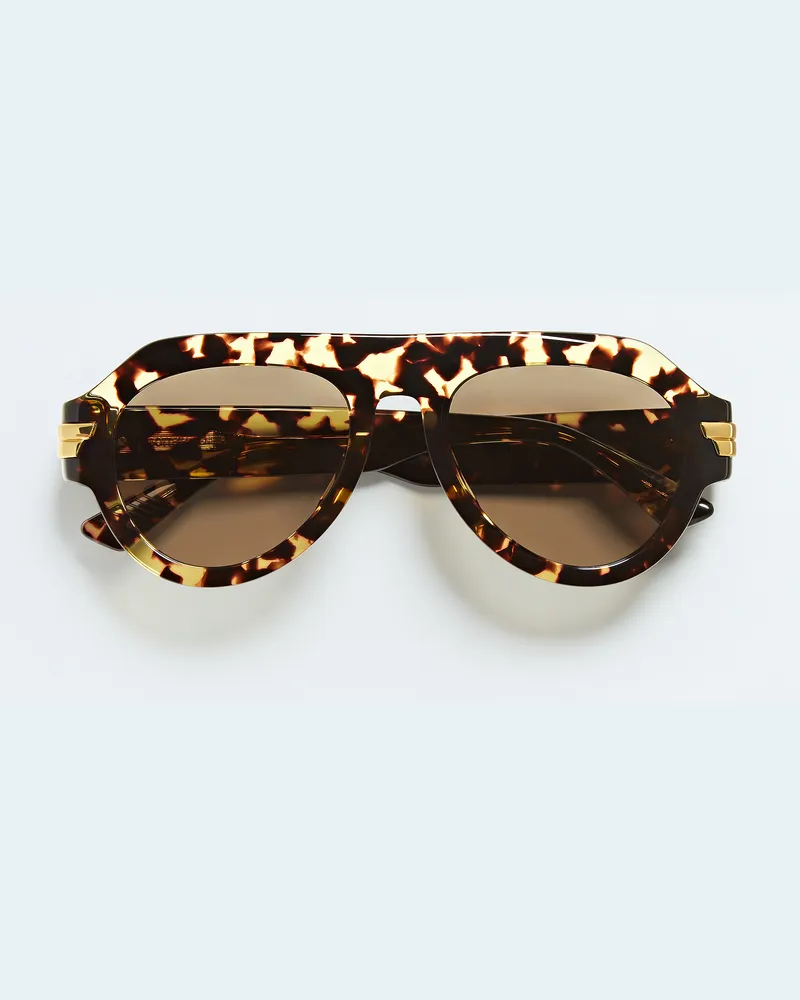 Bottega Veneta Mitre Aviator Sonnenbrille-Braun - Unisex Braun