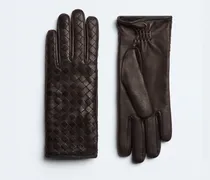 Handschuhe aus Intrecciato Leder-Braun - Damen - 8