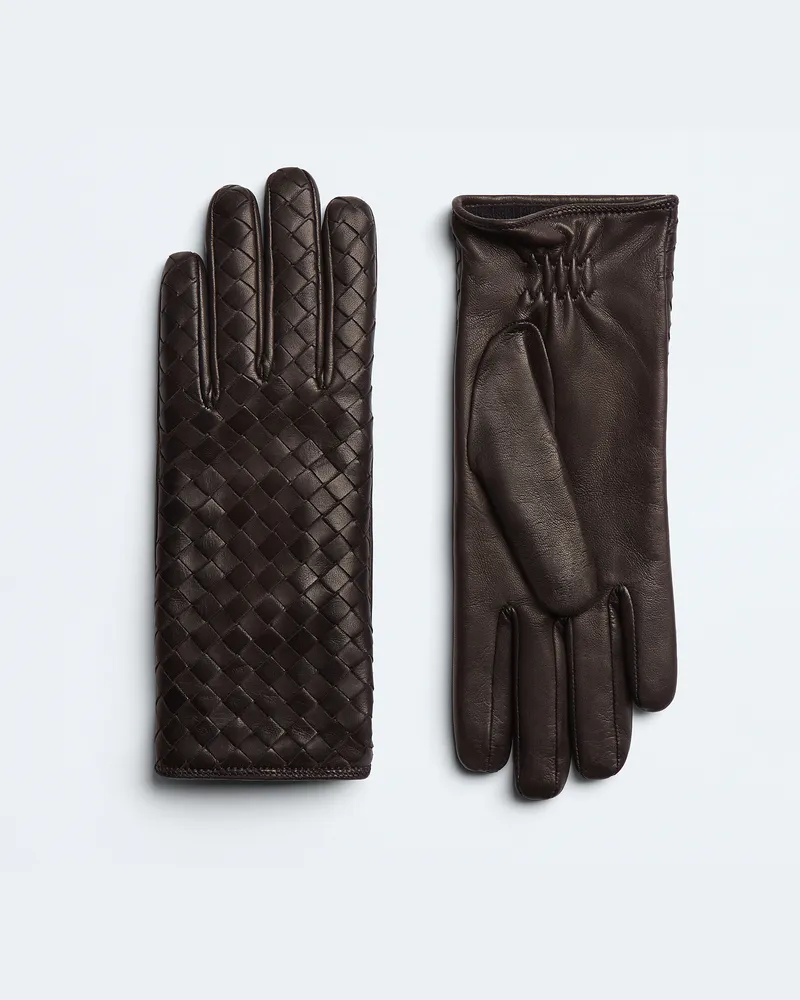 Bottega Veneta Handschuhe Aus Intrecciato Leder - Braun - Damen - 7 - 100 % Lammleder Braun