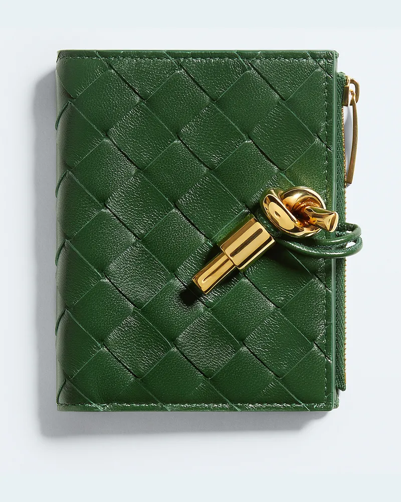 Bottega Veneta Kleines Andiamo Bi-Fold Portemonnaie-Grün - Damen Grün