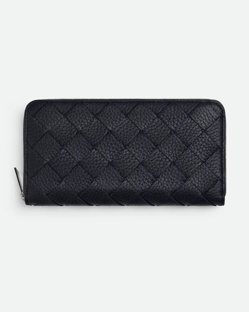 Bottega Veneta Intrecciato Portemonnaie Mit Umlaufenden Reißverschluss Nocturnal