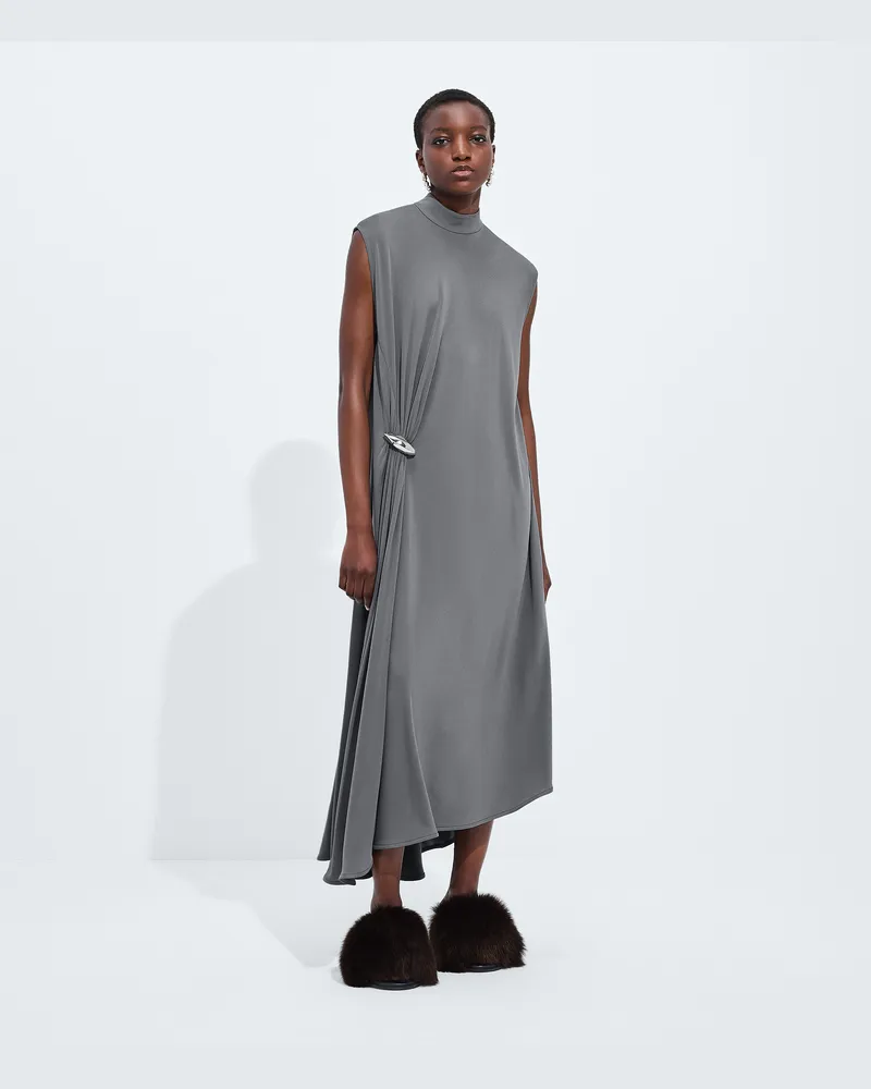 Bottega Veneta Kleid aus Viskosejersey-Crêpe-Grau - Damen Grau
