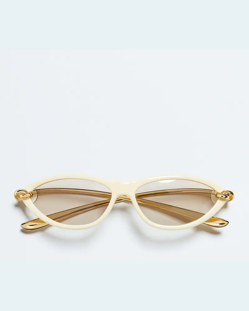 Bottega Veneta Knot Sonnenbrille In Cat-eye-form - Beige - Unisex - 70% Polyamid & 30% Metall Beige