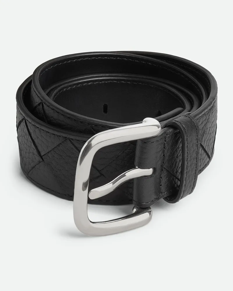 Bottega Veneta Intrecciato Taurillon Gürtel-Schwarz - Herren Schwarz