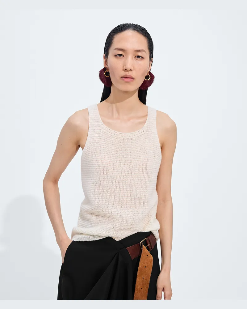 Bottega Veneta Tanktop aus Shetland-Wolle-Weiss - Damen Weiss