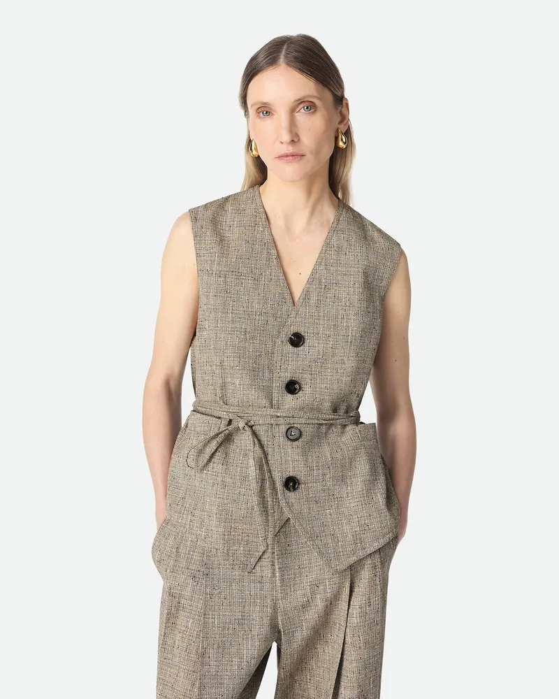 Bottega Veneta Weste Aus Melierter Viskose Sahara